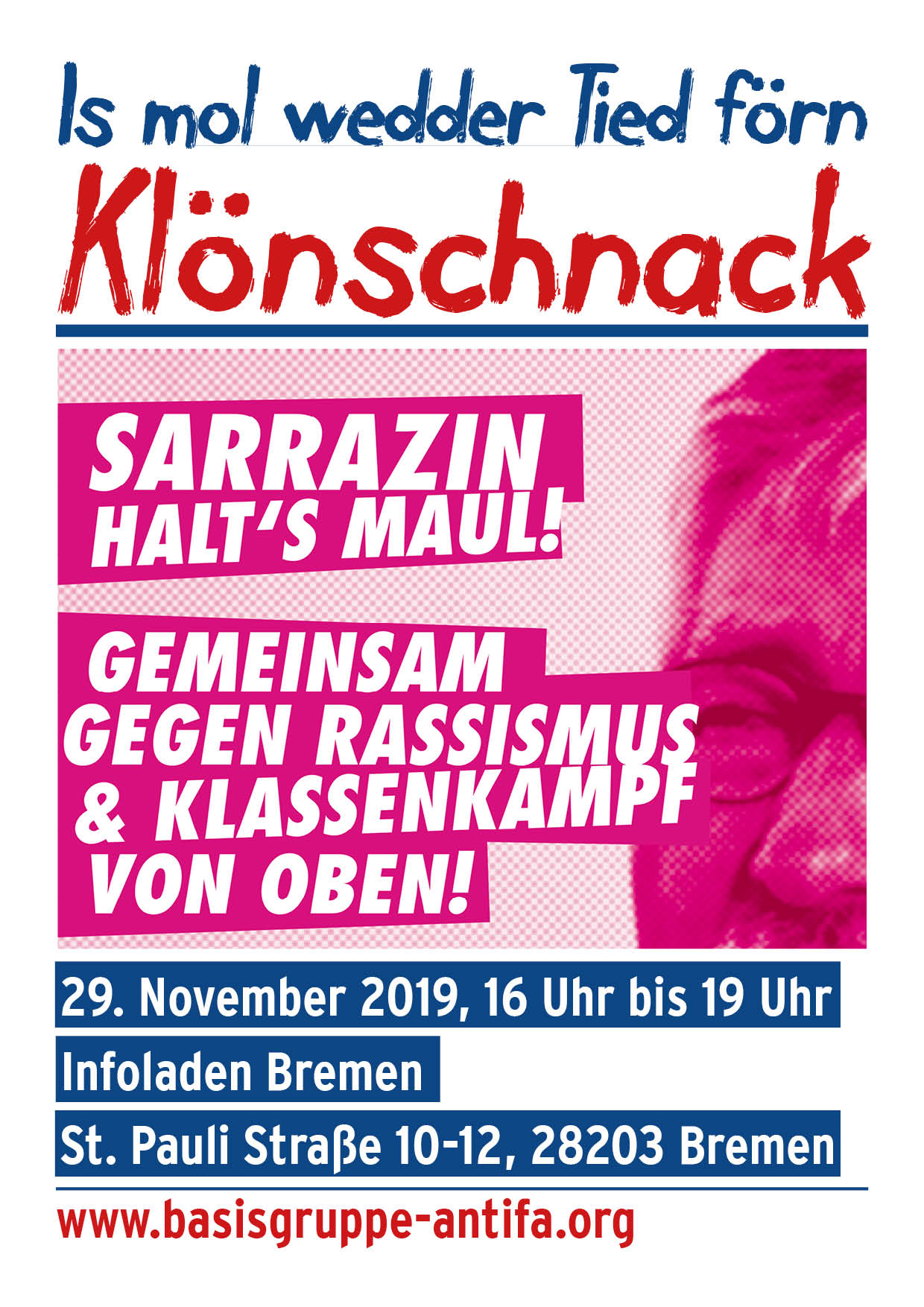 Sarrazin halt’s Maul! Is mol wedder Tiet förn Klönschnack @ Infoladen Bremen | Bremen | Bremen | Deutschland